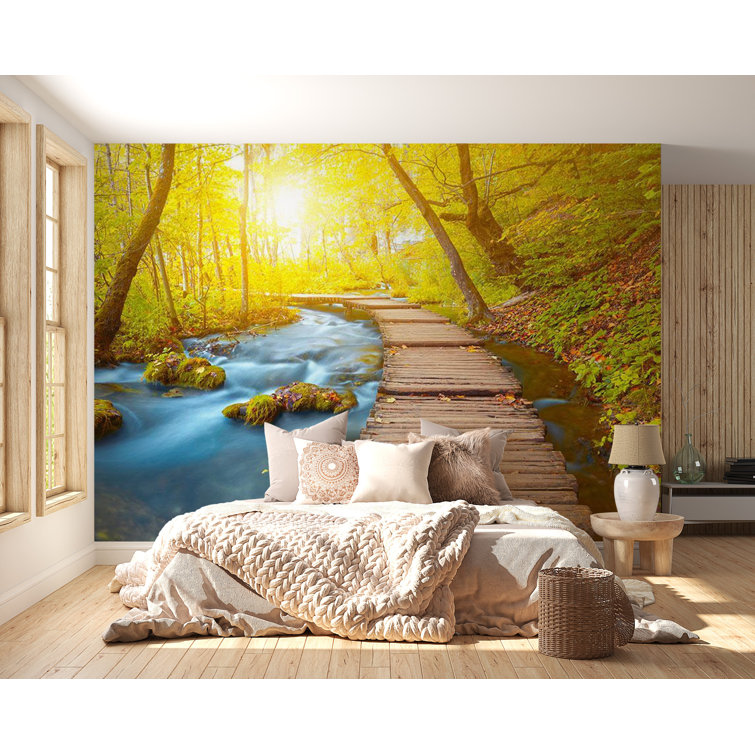 Bless international Peel & Stick Nature Wall Mural Forest Walkway